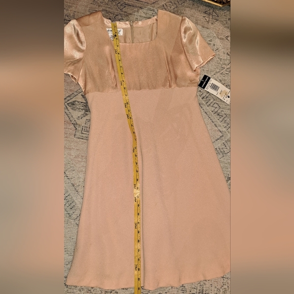 Donna Ricco New York Petite Short Sleeve Midi Semi Formal Dress Copper Pink sz 4 - Picture 10 of 11
